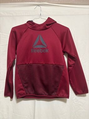 Reebok Youth Burgundy Hoodie with Gray Logo Size Medium